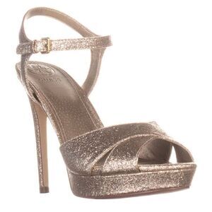Guess Womens 6M Jordie Glitter Ankle Strap Stiletto Heels A10